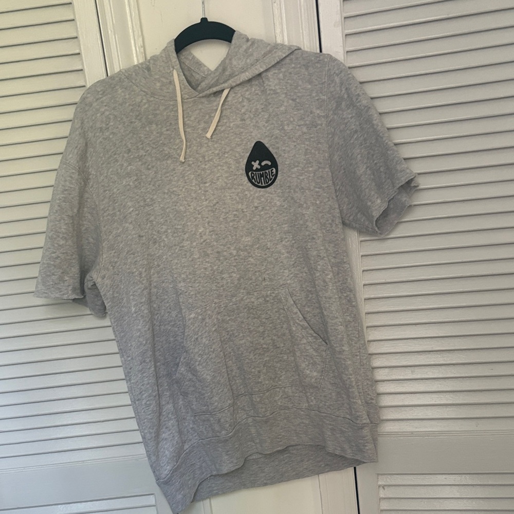 Gray Short Sleeve Hoodie by